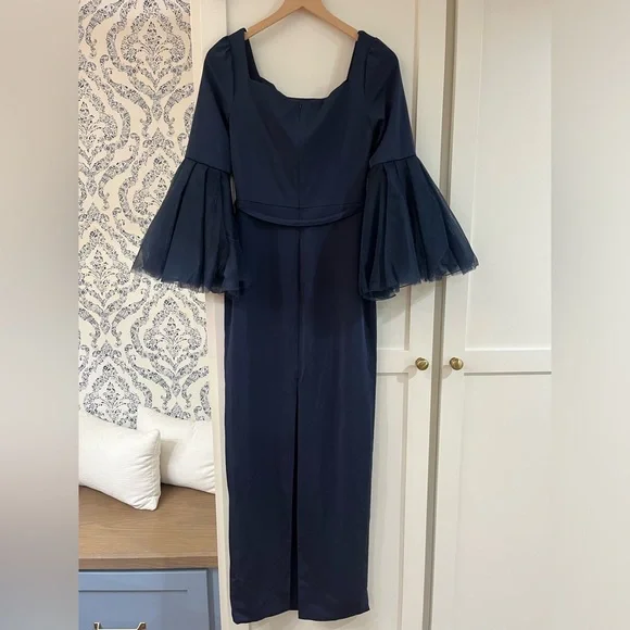 Mac Duggal Royal Blue Long Sleeve Gown - Picture 6 of 7